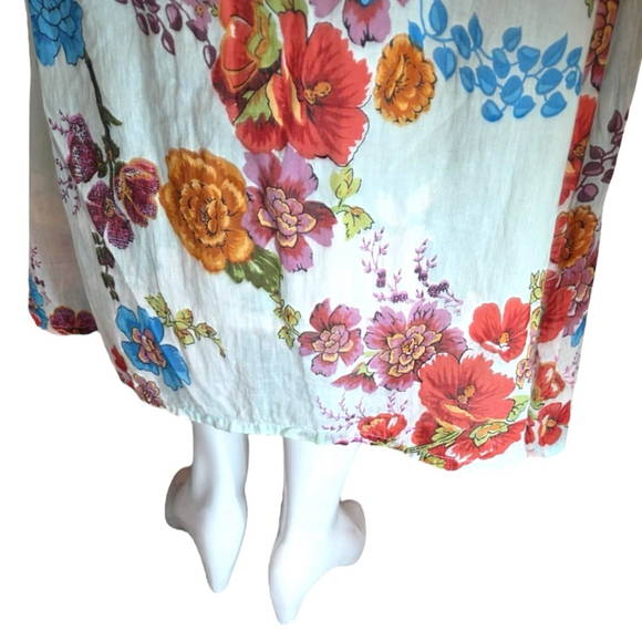 Geeta of India Cotton Cami Boho Sun Dress, Free Size., Blue Multi Floral - Picture 7 of 12